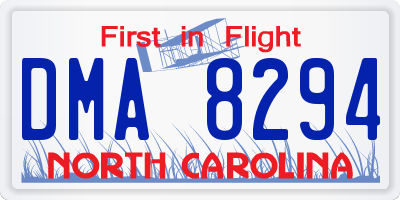 NC license plate DMA8294