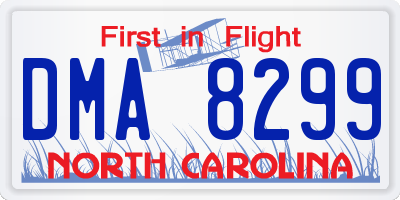 NC license plate DMA8299