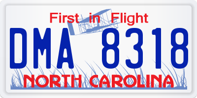 NC license plate DMA8318