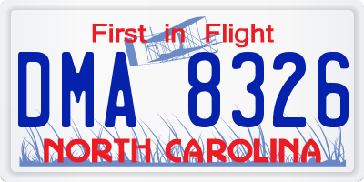 NC license plate DMA8326