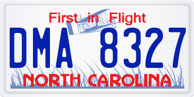 NC license plate DMA8327