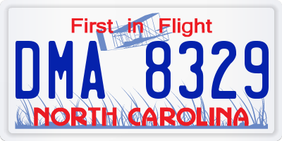 NC license plate DMA8329