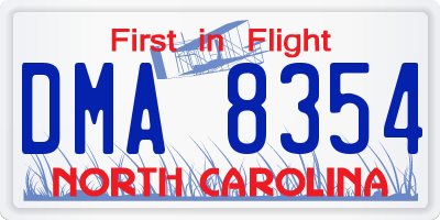 NC license plate DMA8354