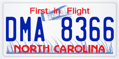 NC license plate DMA8366