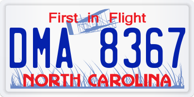NC license plate DMA8367