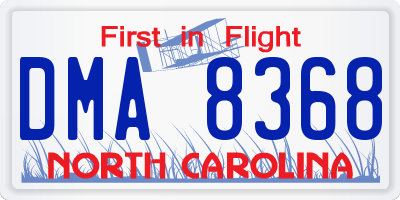 NC license plate DMA8368