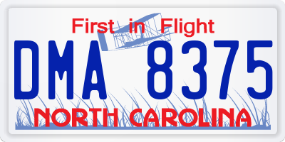 NC license plate DMA8375