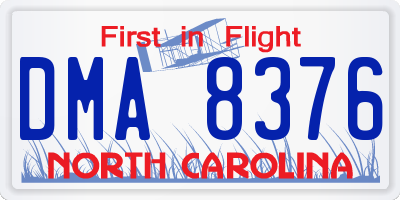 NC license plate DMA8376