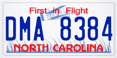 NC license plate DMA8384