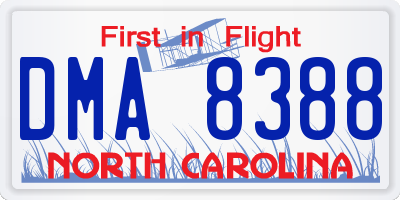 NC license plate DMA8388