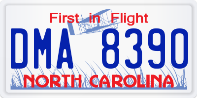 NC license plate DMA8390