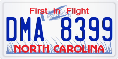 NC license plate DMA8399