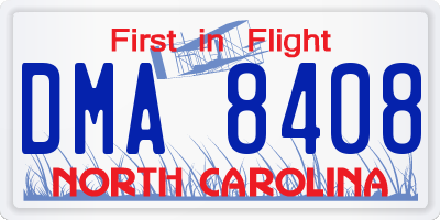 NC license plate DMA8408