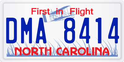 NC license plate DMA8414