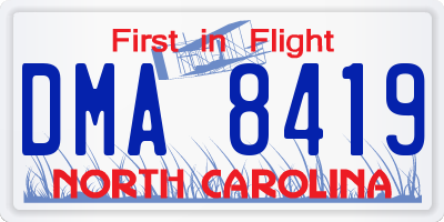 NC license plate DMA8419