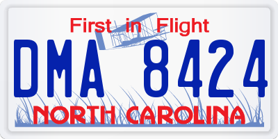 NC license plate DMA8424