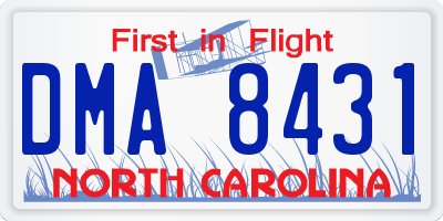 NC license plate DMA8431