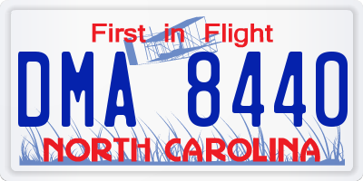 NC license plate DMA8440