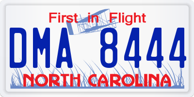 NC license plate DMA8444