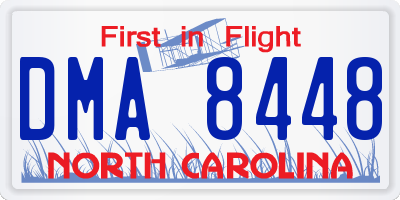 NC license plate DMA8448
