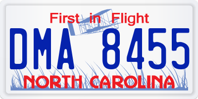 NC license plate DMA8455