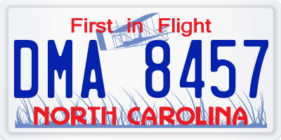NC license plate DMA8457