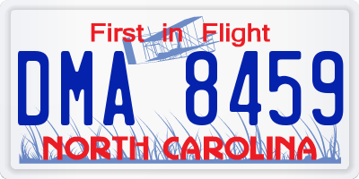 NC license plate DMA8459