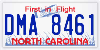 NC license plate DMA8461