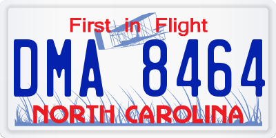 NC license plate DMA8464