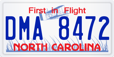 NC license plate DMA8472