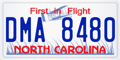 NC license plate DMA8480