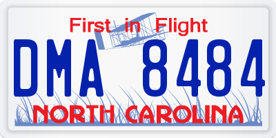 NC license plate DMA8484