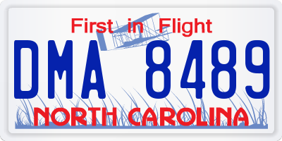 NC license plate DMA8489