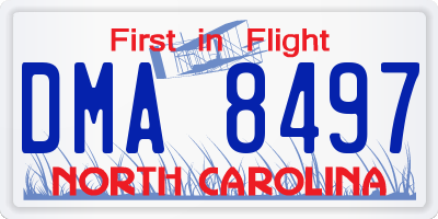 NC license plate DMA8497