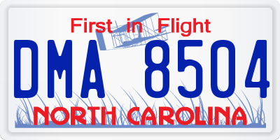 NC license plate DMA8504