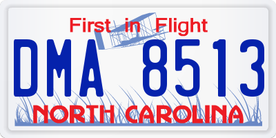 NC license plate DMA8513