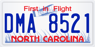 NC license plate DMA8521