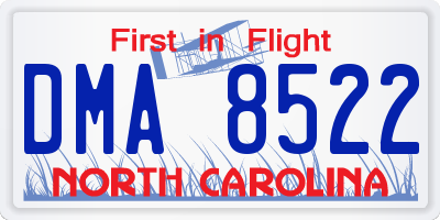 NC license plate DMA8522
