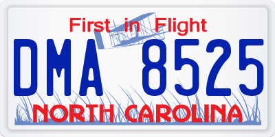 NC license plate DMA8525