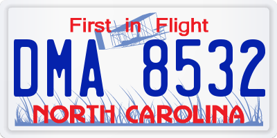 NC license plate DMA8532