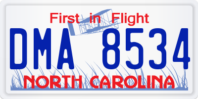NC license plate DMA8534