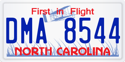 NC license plate DMA8544