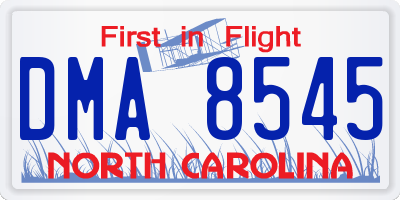 NC license plate DMA8545