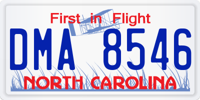 NC license plate DMA8546