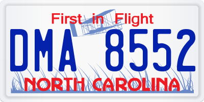 NC license plate DMA8552