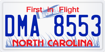 NC license plate DMA8553