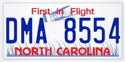 NC license plate DMA8554
