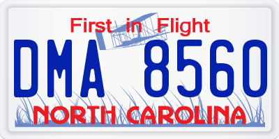 NC license plate DMA8560