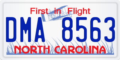 NC license plate DMA8563