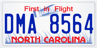 NC license plate DMA8564